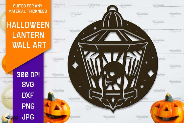 Halloween Lantern Wall Decor Laser Cut. Halloween Decor SVG SVG Evgenyia Guschina 