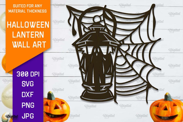 Halloween Lantern Wall Decor Laser Cut. Halloween Decor SVG SVG Evgenyia Guschina 