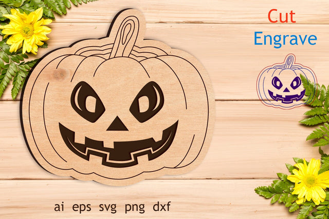 Halloween laser engraving, Scary pumpkin faace magnet svg SVG AnastasiyaArtDesign 