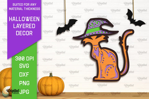 Halloween Layered Decor LaserCut Bundle. Scary Halloween SVG SVG Evgenyia Guschina 