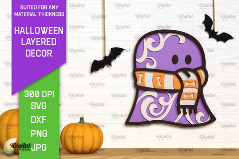 Halloween Layered Decor LaserCut Bundle. Scary Halloween SVG SVG Evgenyia Guschina 