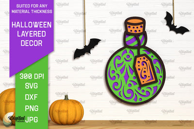 Halloween Layered Decor Lasercut. Scary Halloween SVG SVG Evgenyia Guschina 