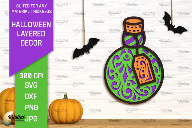 Halloween Layered Decor Lasercut. Scary Halloween SVG SVG Evgenyia Guschina 
