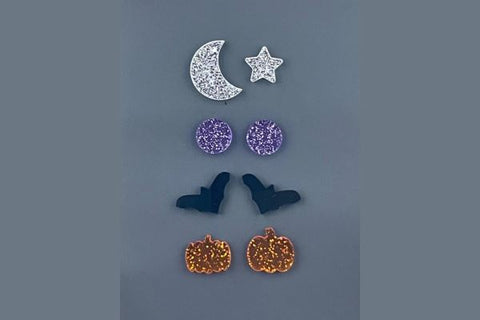 Halloween Linked Earring Bundle Laser SVG File SVG Crafting With Brenna 