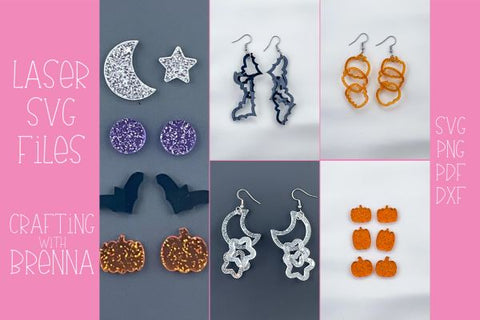 Halloween Linked Earring Bundle Laser SVG File SVG Crafting With Brenna 