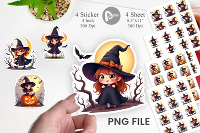 Halloween Little Witch Sticker Sublimation artnoy 