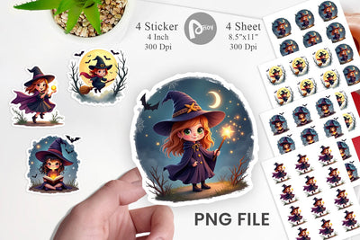 Halloween Little Witch Sticker Sublimation artnoy 
