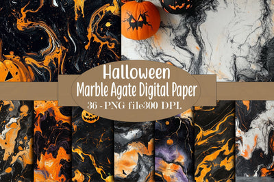 Halloween Marble Background Bundle Digital Pattern SVGArt 