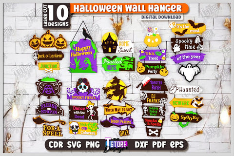 Halloween Mega Bundle Laser Cut | Spooky Decorations SVG, Earrings | Halloween Party Decoration SVG | Tiered Tray Decor | Pumpkin SVG | Halloween Quotes | Spooky Decor SVG The T Store Design 