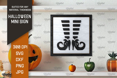 Halloween Mini Sign Laser Cut Design. Halloween Decor SVG SVG Evgenyia Guschina 