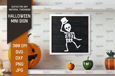 Halloween Mini Sign Laser Cut Design. Halloween Decor SVG SVG Evgenyia Guschina 