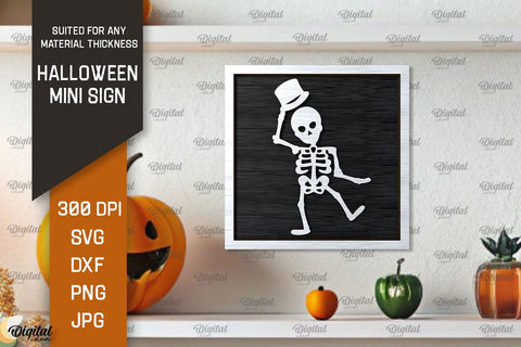 Halloween Mini Sign Laser Cut Design. Halloween Decor SVG SVG Evgenyia Guschina 