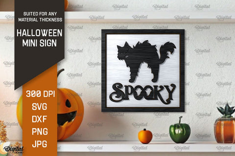 Halloween Mini Signs Laser Cut Bundle. Halloween Decor SVG SVG Evgenyia Guschina 