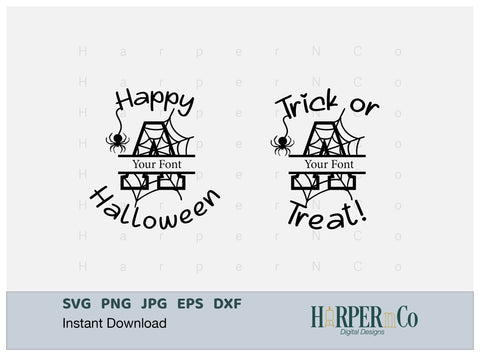 Halloween Monogram A SVG PNG Cut EPS File SVG HarperNCo 