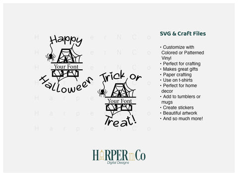 Halloween Monogram A SVG PNG Cut EPS File SVG HarperNCo 