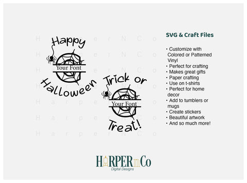 Halloween Monogram C SVG PNG Cut EPS File SVG HarperNCo 