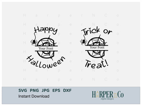 Halloween Monogram C SVG PNG Cut EPS File SVG HarperNCo 