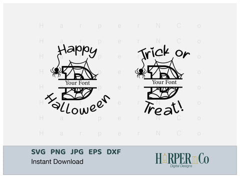 Halloween Monogram D SVG PNG Cut EPS File SVG HarperNCo 