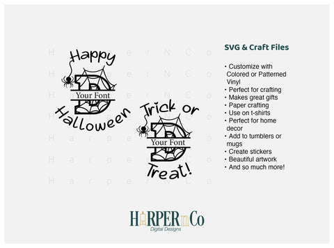 Halloween Monogram D SVG PNG Cut EPS File SVG HarperNCo 