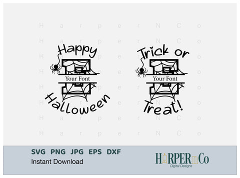 Halloween Monogram E SVG PNG Cut EPS File SVG HarperNCo 