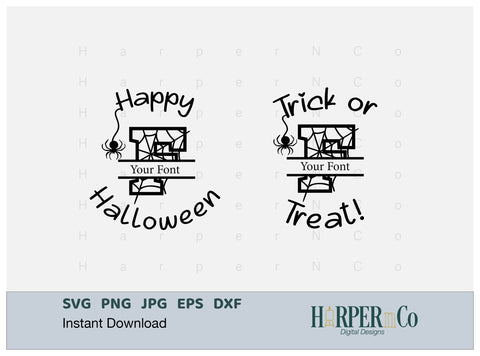 Halloween Monogram F SVG PNG Cut EPS File SVG HarperNCo 
