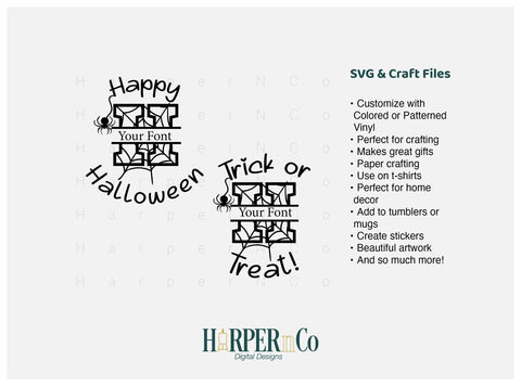 Halloween Monogram H SVG PNG Cut EPS File SVG HarperNCo 