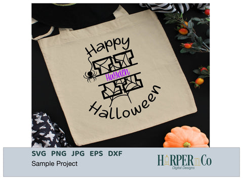 Halloween Monogram H SVG PNG Cut EPS File SVG HarperNCo 