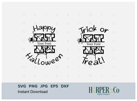 Halloween Monogram H SVG PNG Cut EPS File SVG HarperNCo 