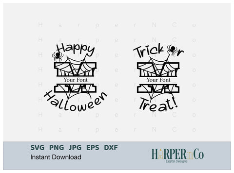 Halloween Monogram M SVG PNG Cut EPS File SVG HarperNCo 