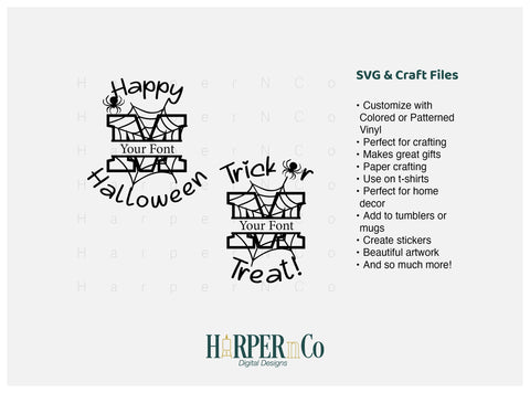 Halloween Monogram M SVG PNG Cut EPS File SVG HarperNCo 