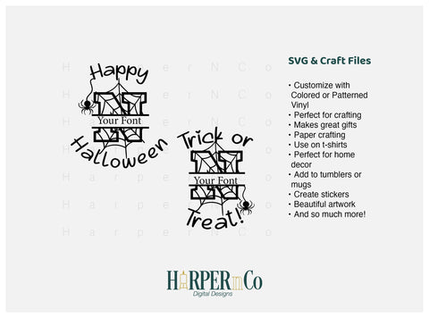 Halloween Monogram N SVG PNG Cut EPS File SVG HarperNCo 