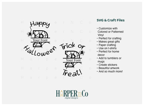 Halloween Monogram P SVG PNG Cut EPS File SVG HarperNCo 