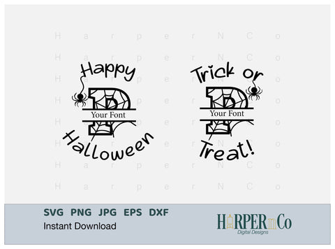 Halloween Monogram P SVG PNG Cut EPS File SVG HarperNCo 