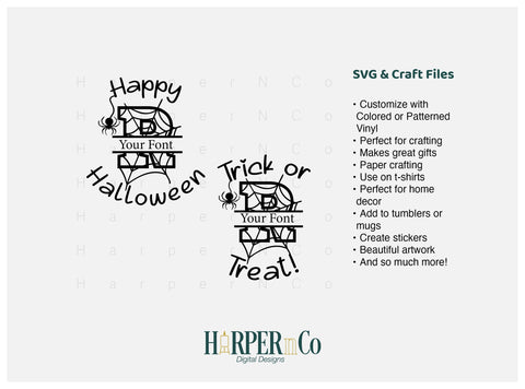 Halloween Monogram R SVG PNG Cut EPS File SVG HarperNCo 