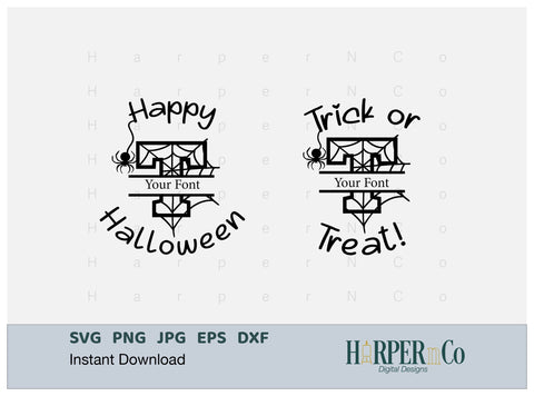 Halloween Monogram T SVG PNG Cut EPS File SVG HarperNCo 