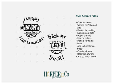 Halloween Monogram U SVG PNG Cut EPS File SVG HarperNCo 