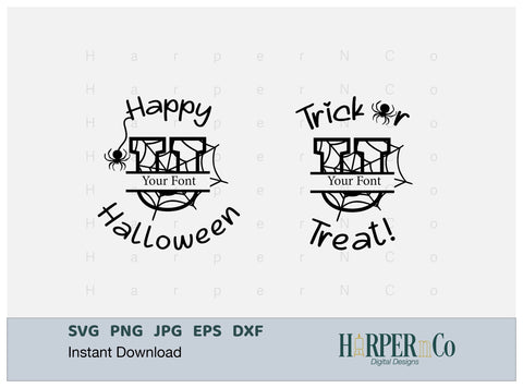 Halloween Monogram U SVG PNG Cut EPS File SVG HarperNCo 