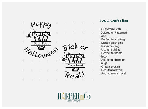 Halloween Monogram V SVG PNG Cut EPS File SVG HarperNCo 