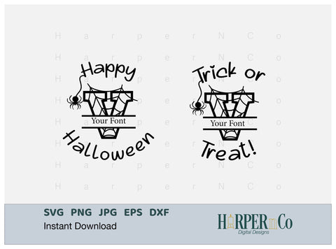 Halloween Monogram V SVG PNG Cut EPS File SVG HarperNCo 