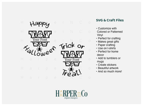 Halloween Monogram W SVG PNG Cut EPS File SVG HarperNCo 