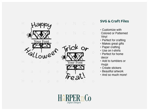 Halloween Monogram X SVG PNG Cut EPS File SVG HarperNCo 