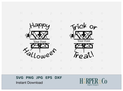 Halloween Monogram X SVG PNG Cut EPS File SVG HarperNCo 