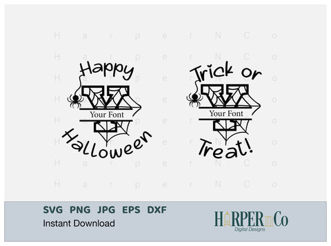 Halloween Monogram Y SVG PNG Cut EPS File SVG HarperNCo 