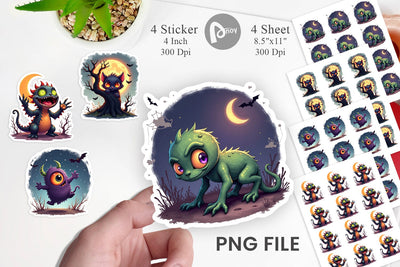 Halloween Monster Creep Sticker Sublimation artnoy 