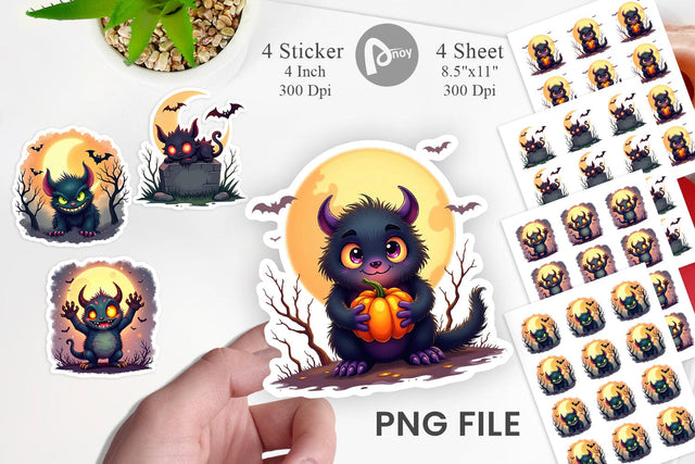 Halloween Monster Creep Sticker Sublimation artnoy 