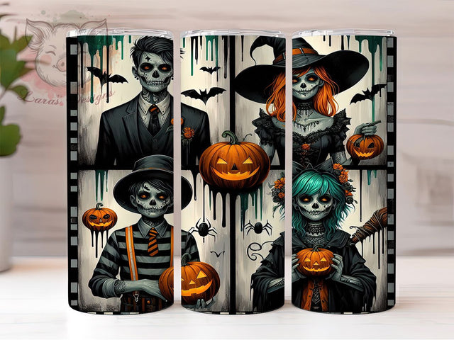 Halloween Monster Creepy Cute Tumbler, Spooky Character Wrap, Witch Zombie Design, Frankenstein Sublimation, 20oz Halloween Tumbler, Creepy Cute Drinkware, Horror Theme Wrap Sublimation Lara' s Designs 