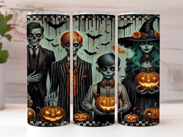 Halloween Monster Creepy Cute Tumbler, Spooky Character Wrap, Witch Zombie Design, Frankenstein Sublimation, 20oz Halloween Tumbler, Creepy Cute Drinkware, Horror Theme Wrap Sublimation Lara' s Designs 