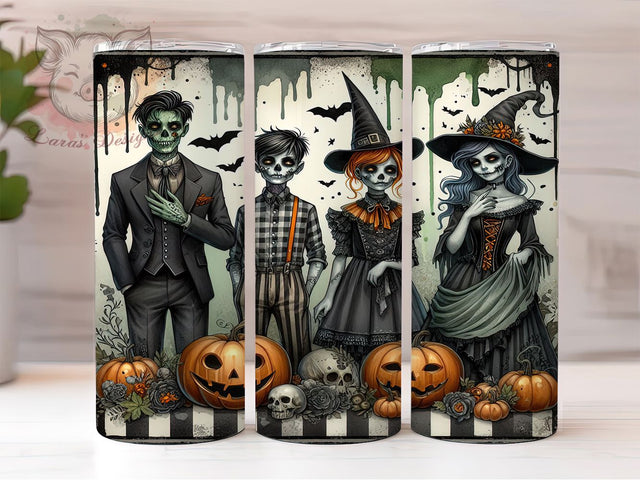 Halloween Monster Creepy Cute Tumbler, Spooky Character Wrap, Witch Zombie Design, Frankenstein Sublimation, 20oz Halloween Tumbler, Creepy Cute Drinkware, Horror Theme Wrap Sublimation Lara' s Designs 