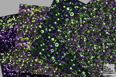 Halloween Monster Glitter Digital Paper - Textured Sublimation Scrapbook Pattern Digital Pattern Fine Purple Elephant Creations 