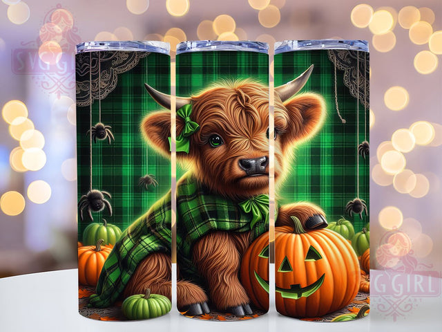Halloween Monster Highland Cow Tumbler Wrap, Cute Monster Wrap, 20Oz Sublimation Design, Kawaii Cow Cup, Spooky Farm Animal Drinkware, Monster Cow Tumbler, Halloween Cow Mug Design Sublimation SvggirlplusArt 